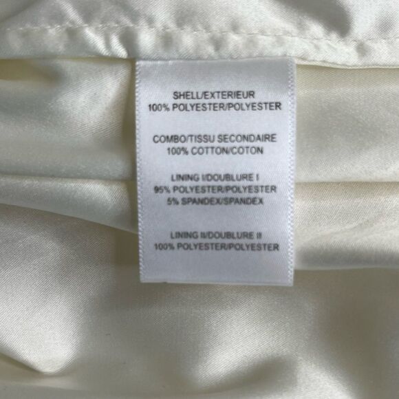 Belle Badgley Mischka Crochet Lace Sleeveless Maxi Chiffon Ivory Dress 10 FLAWS - Picture 9 of 15